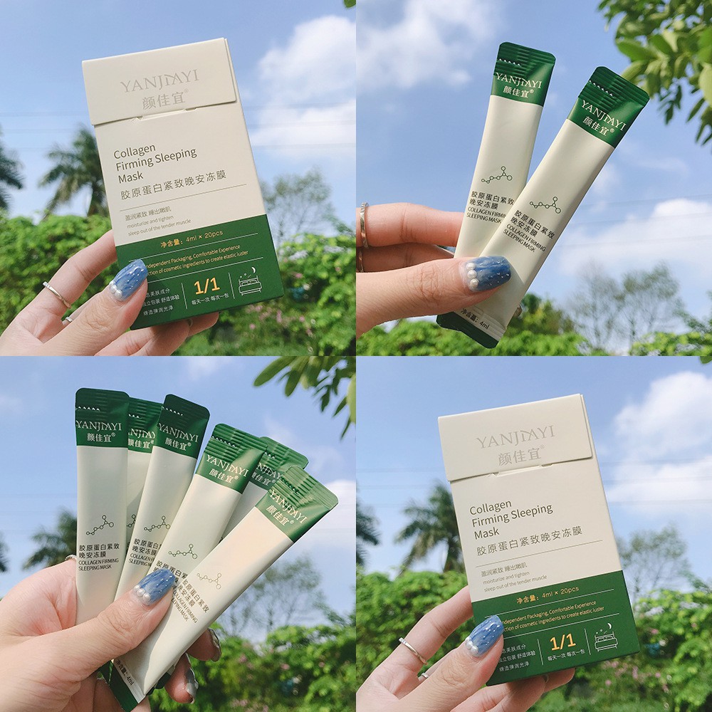 [Hộp 20c]Mặt nạ ngủ dạng thạch Collagen nâng cơ chính hãng YANJIAYI - Hộp 20 miếng