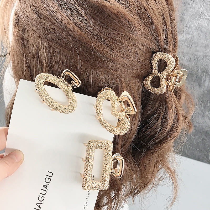Set 5 kẹp tóc càng cua Hàn Quốc xi vàng cực đẹp - hàng hot trend - 1 set 5 cái