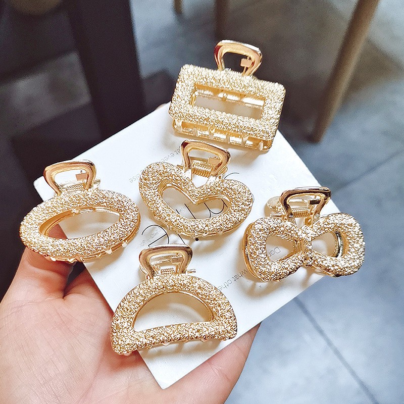 Set 5 kẹp tóc càng cua Hàn Quốc xi vàng cực đẹp - hàng hot trend - 1 set 5 cái