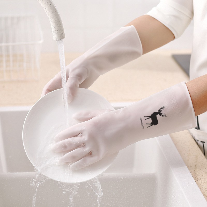 Găng tay cao su siêu dai siêu bền - Găng tay con hươu,con cò - Loại dài 38cm Size S