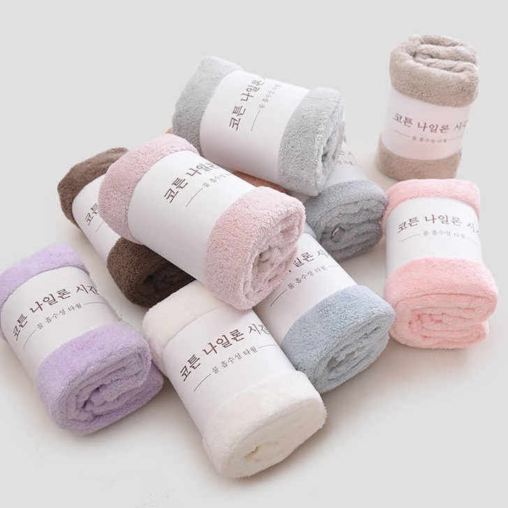 COMBO 10 Khăn Mặt Hàn Quốc Siêu Mềm Mại Siêu Thấm Hút - Kích Thước 50x30cm - 10C MÀU NGẪU NHIÊN