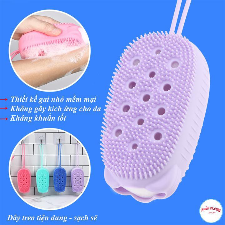 Bông Tắm Silicon Tạo Bọt 2 Mặt Siêu Mềm Hình Chuột - BÔNG TẮM CHUỘT - Màu ngẫu nhiên