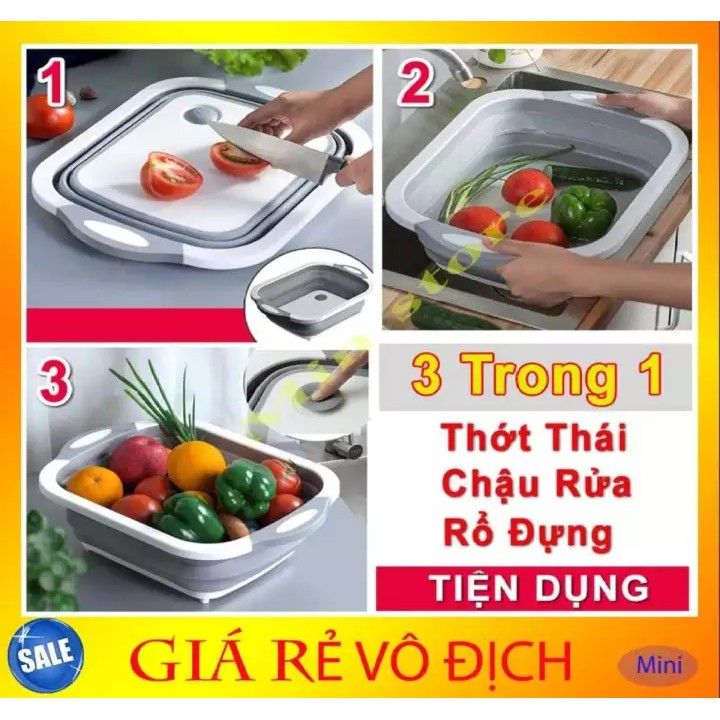 Bộ Thớt Kèm Chậu Gấp Gọn Đa Năng