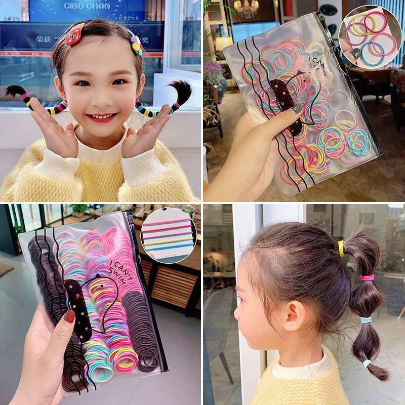 Set 500c Chun Buộc Tóc Tặng Kèm Túi Zip - 1 set 500 chun