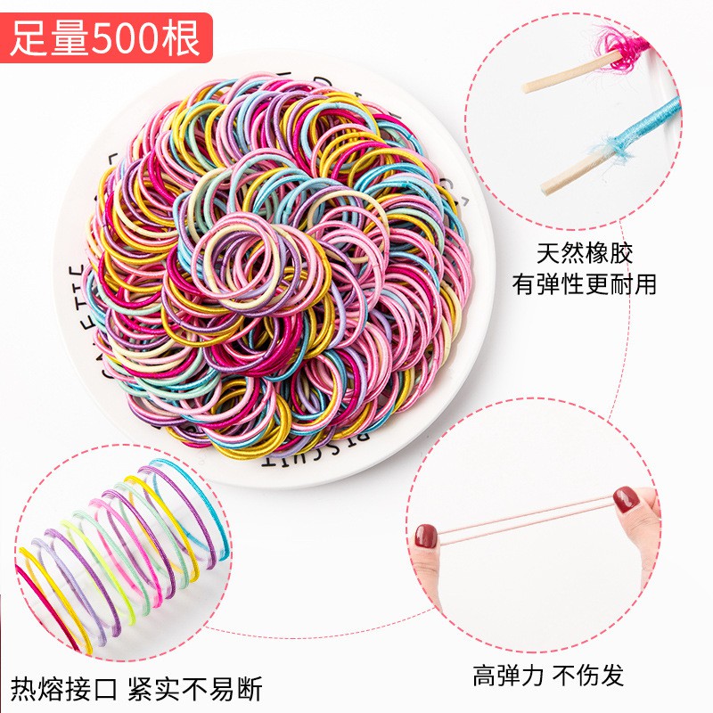 Set 500c Chun Buộc Tóc Tặng Kèm Túi Zip - 1 set 500 chun