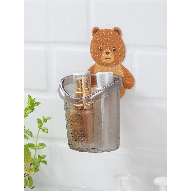 Cốc Dán Tường Nhà Tắm Hình Gấu Nâu Dễ Thương - Cốc Đựng Bàn Chải Đánh Răng - Cốc Hình Gấu - Cốc Gấu