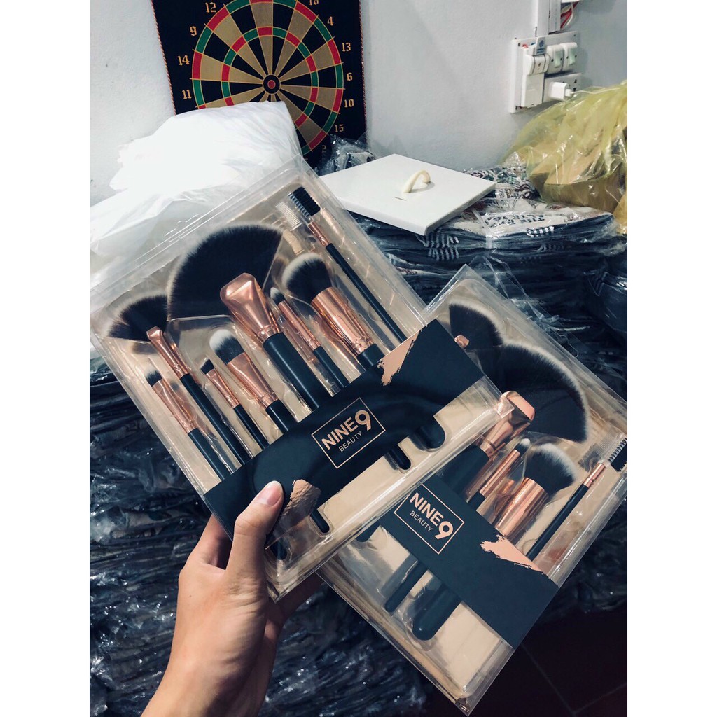 Bộ Cọ Trang Điểm 8 món NINE9 BEAUTY Siêu Hot Siêu To Siêu Khổng Lồ - Set Màu Hồng
