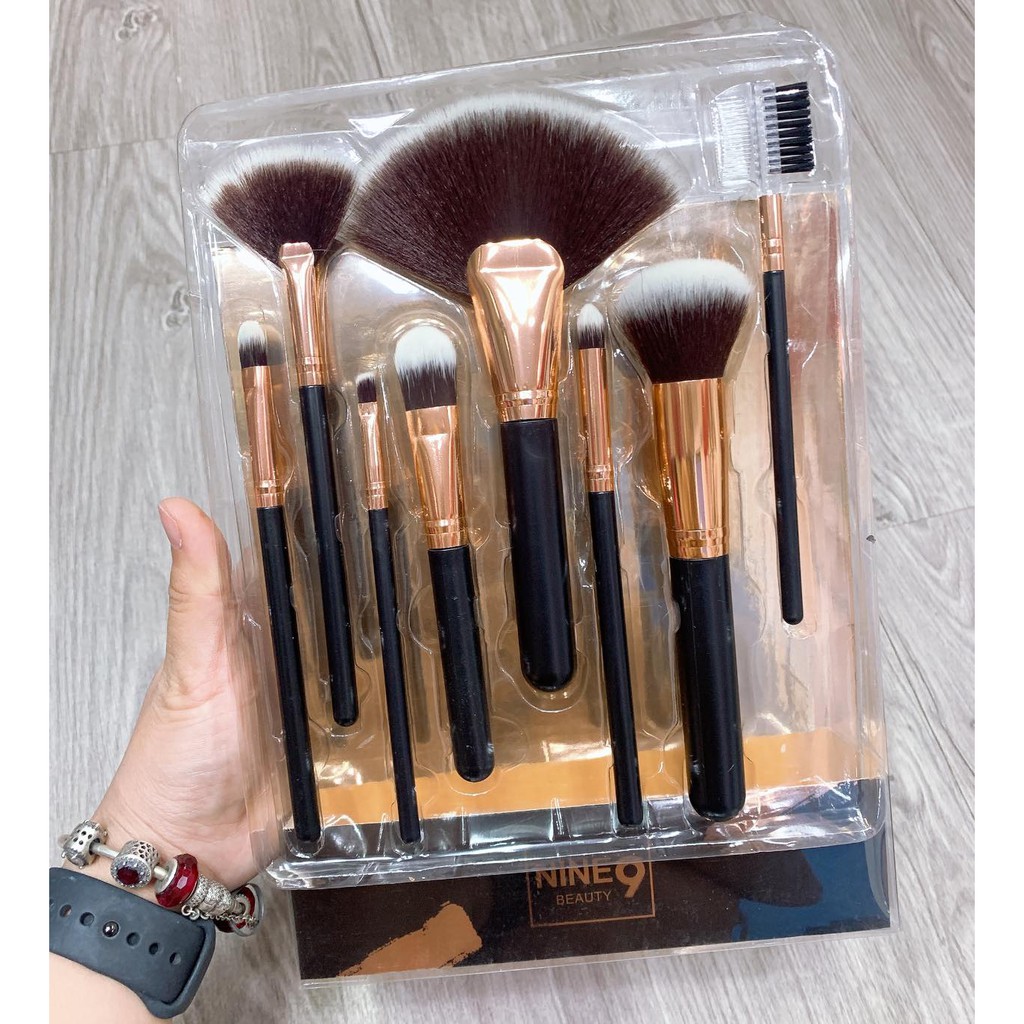 Bộ Cọ Trang Điểm 8 món NINE9 BEAUTY Siêu Hot Siêu To Siêu Khổng Lồ - Set Màu Hồng