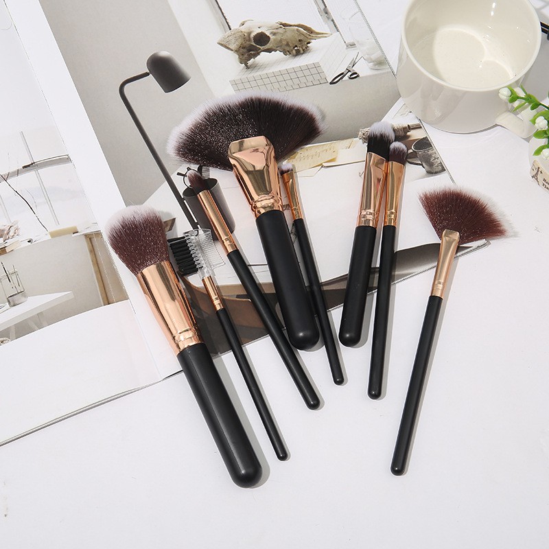 Bộ Cọ Trang Điểm 8 món NINE9 BEAUTY Siêu Hot Siêu To Siêu Khổng Lồ - Set Màu Đen
