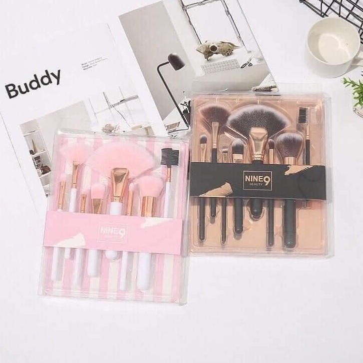 Bộ Cọ Trang Điểm 8 món NINE9 BEAUTY Siêu Hot Siêu To Siêu Khổng Lồ - Set Màu Đen