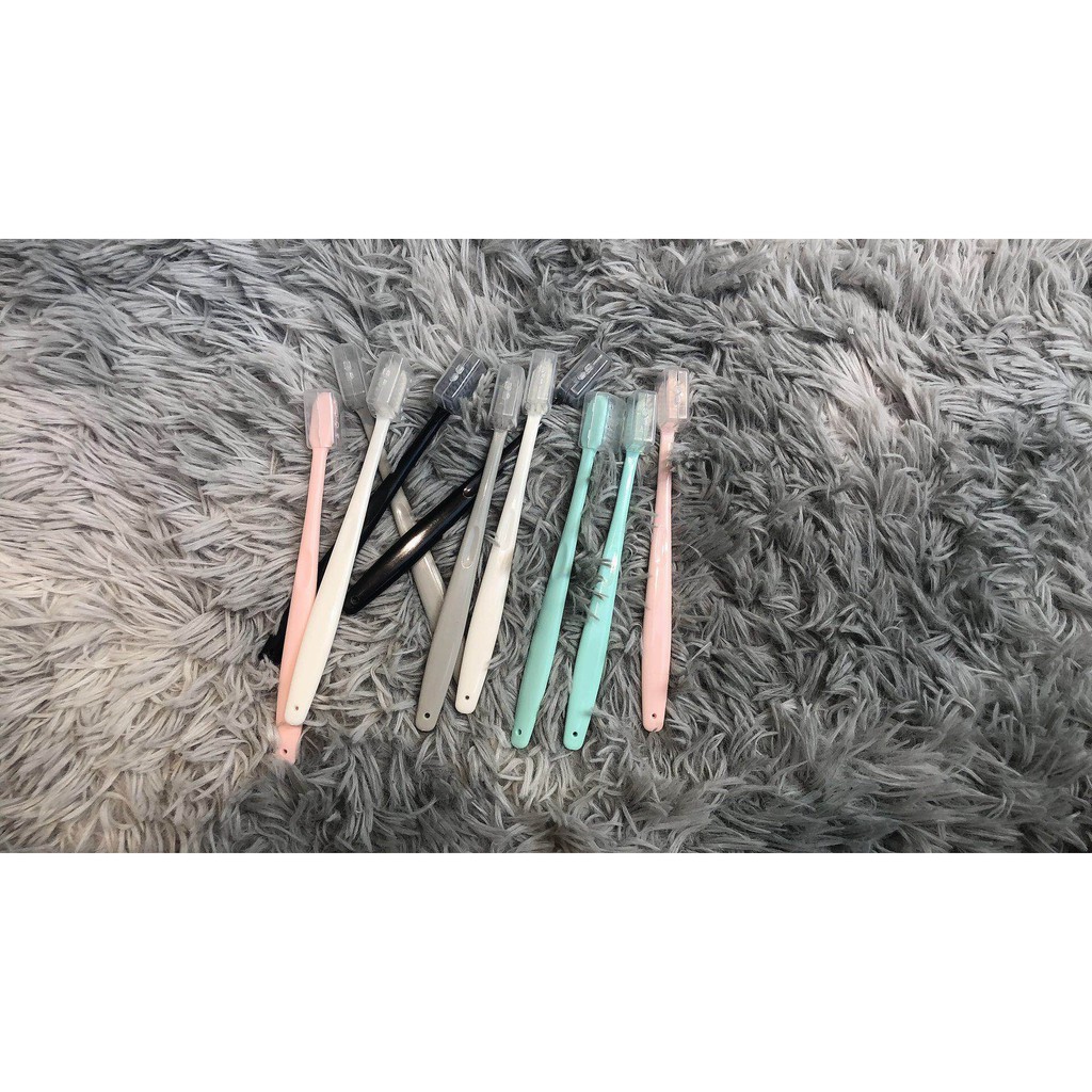 Set 10 Bàn Chải Đánh Răng Xuất Nhật Có Nắp Tặng Kèm Túi Zip - set 10 bàn chải