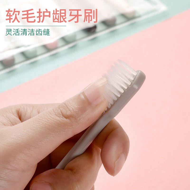 Set 10 Bàn Chải Đánh Răng Xuất Nhật Có Nắp Tặng Kèm Túi Zip - set 10 bàn chải