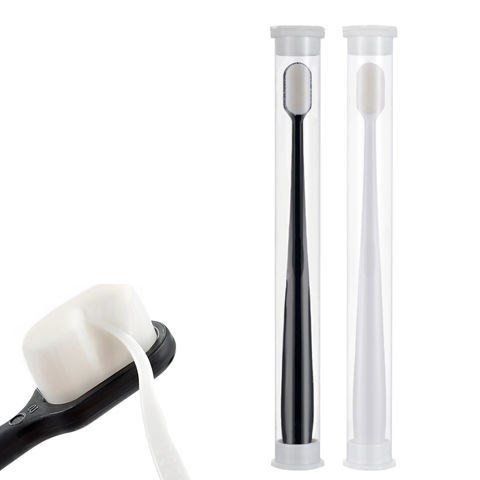Bàn Chải Đánh Răng Than Hoạt Tính Sợi Lông Nano Siêu Nhỏ Cho Răng Nhạy Cảm ( CÓ HỘP ĐỰNG ) - Ngẫu nhiên kiểu lông