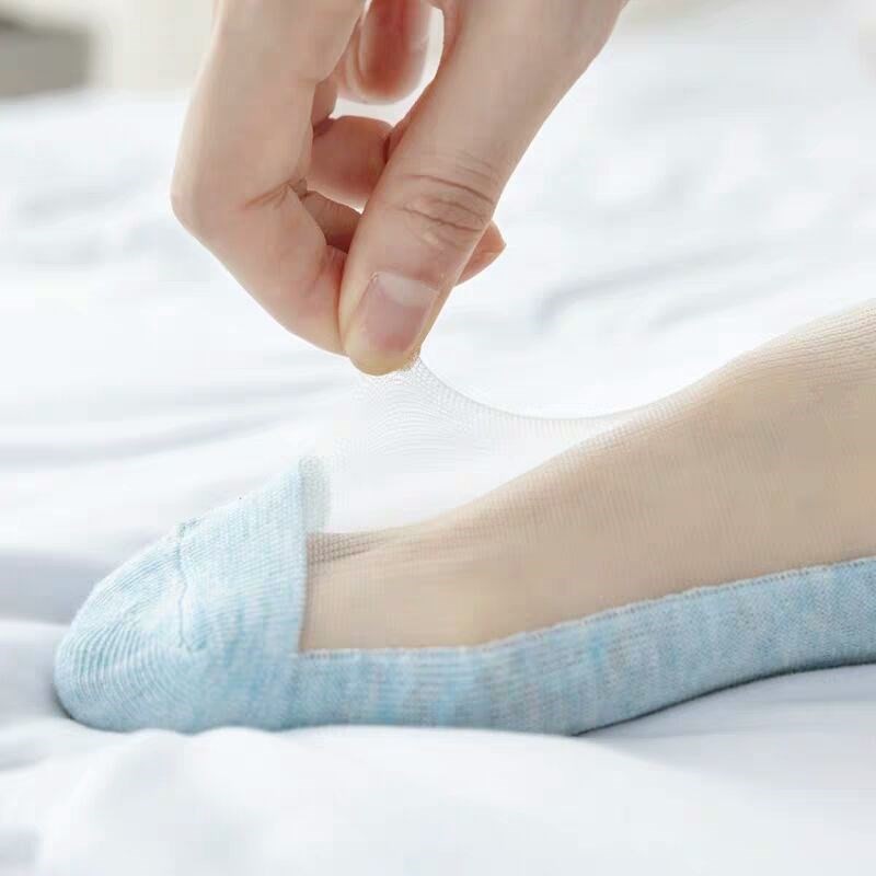 Set 10 Đôi Tất Hoa Cúc Ren Kính Cho Bạn Nữ Siêu Hot Kèm Túi Rút Hoa Cúc Loại Ren Kính - Tất Kính Trong Suốt Hoa Cúc - set trộn màu