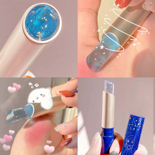 Son Dưỡng Rắc Vàng 24k Dạng Thạch Hãng HEYXI - Đổi Màu Theo Thời Gian - Vị Berry - Hương Hoa Hồng - Không Lem - son dưỡng HẺYXI