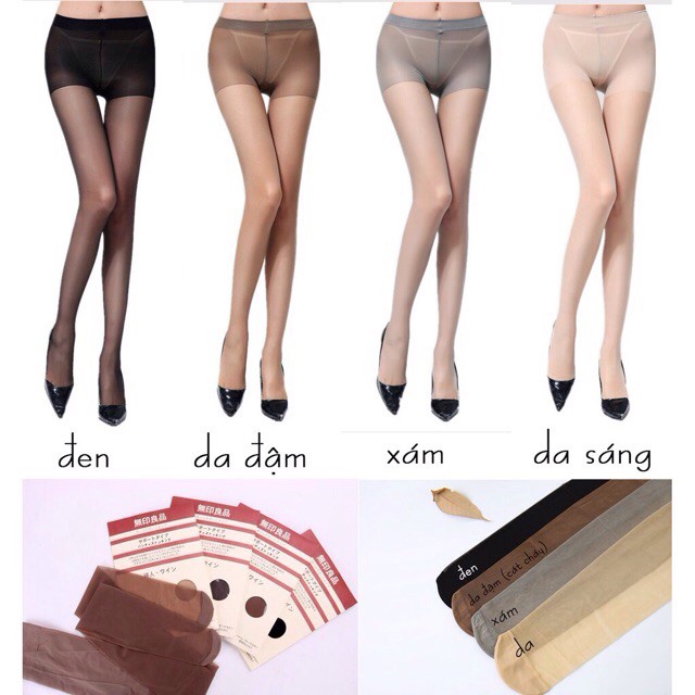 Quần Tất Muji Xuất Nhật Siêu Mỏng Dai, Mềm Mịn - Cát Cháy/Da Đậm