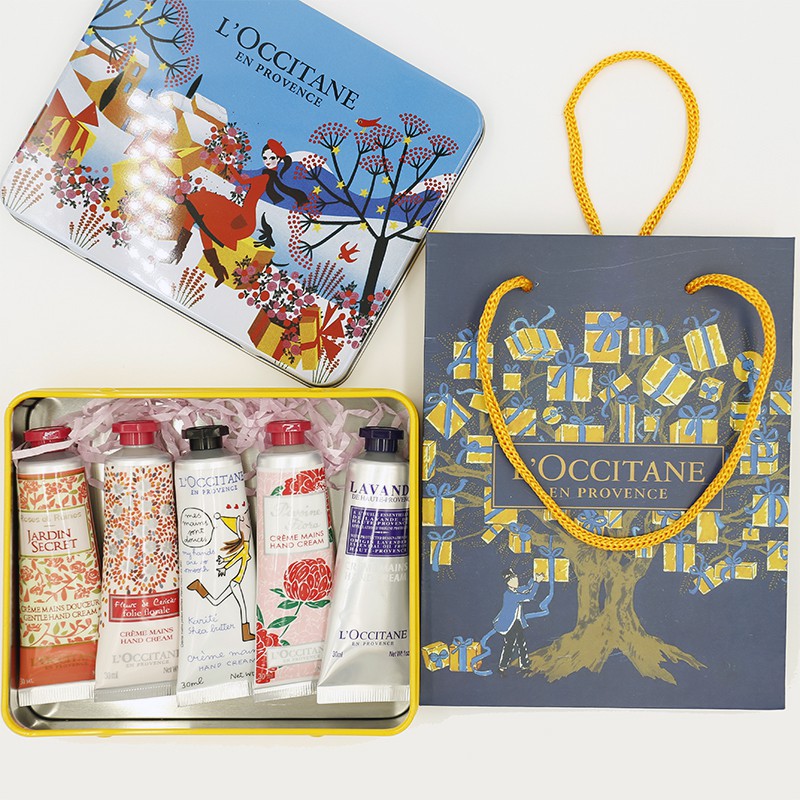 Set Kem Dưỡng Da Tay L'Occitane - Hộp Thiếc Sang Trọng- 5 Tuýp Mỗi Tuýp 30ml Thực Sự Là Lựa Chọn Tốt Nhất Cho Quà Tặng - 1 Set kèm túi