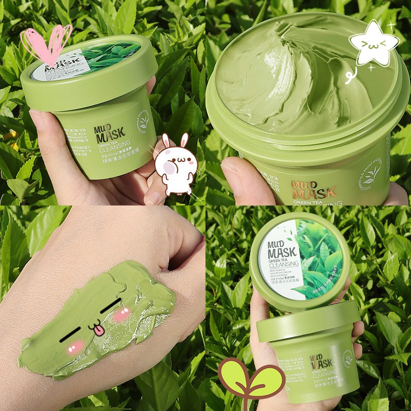 Mặt Nạ Bùn Trà Xanh Làm Sạch Mụn Đầu Đen Kiềm Dầu Làm Sáng Da Fenyi MEIDIAN - 1 hũ 100g