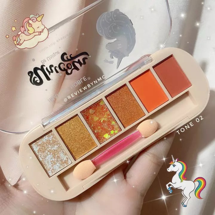Bảng Phấn Mắt 6 Ô Màu Lì Và Nhũ IMAN OF NOBLE UNICORN EYESHADOW PALETTE - PHẤN 6 Ô IMAN