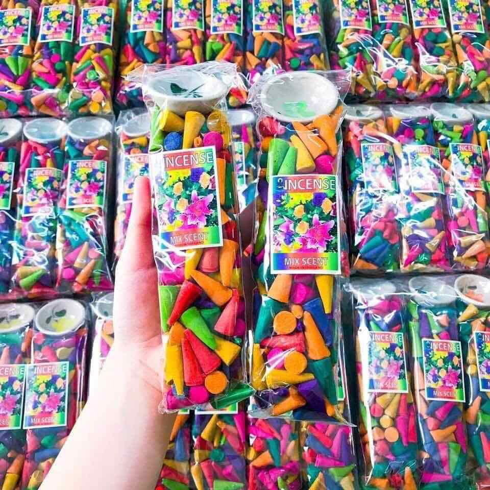 Trầm Hương - Trầm Nụ Thái Lan 100 Viên Incense Mix Scent Thơm - 1 Bịch Trầm