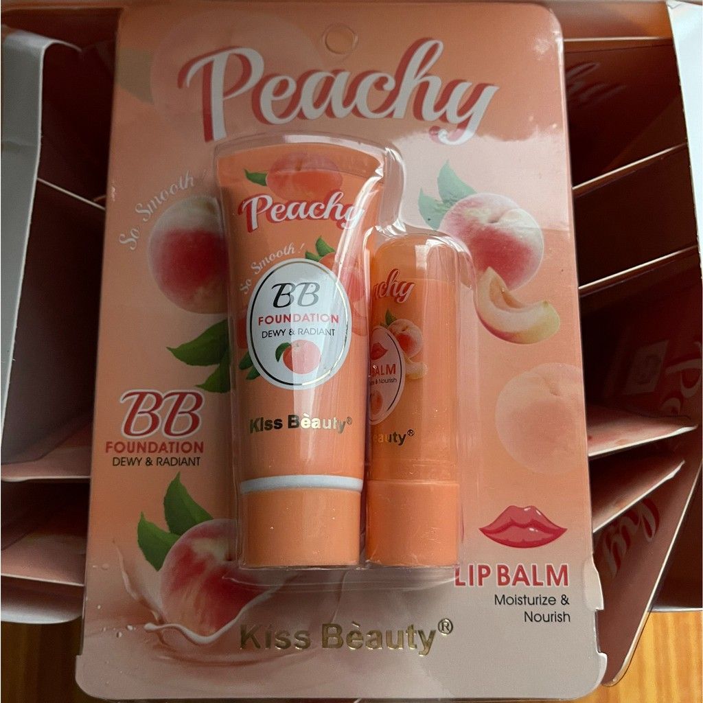 Set Kem Nền BB Kèm Son Dưỡng Peachy KissBeauty - Set Kem Nền + Son