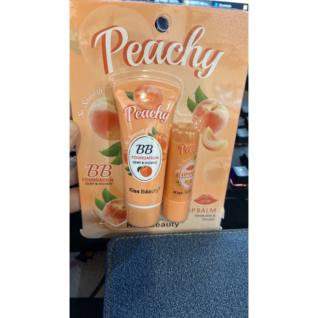 Set Kem Nền BB Kèm Son Dưỡng Peachy KissBeauty - Set Kem Nền + Son