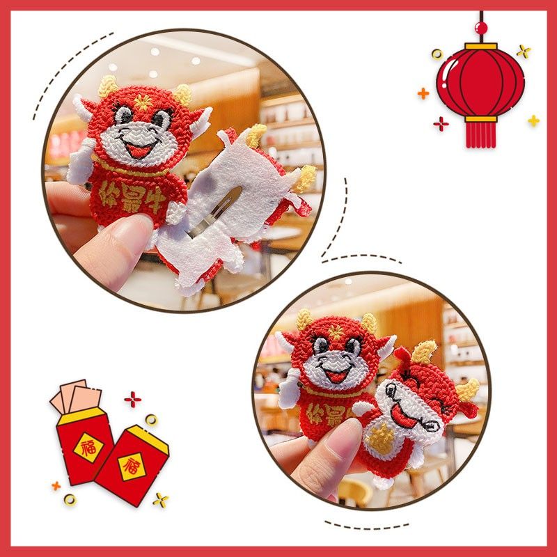 Set 8 Kẹp Tóc Màu Đỏ Cho Bé Gái Đa Dạng Mẫu - Shop Giao Trộn Mẫu - Giao Trộn Nhiều Mẫu