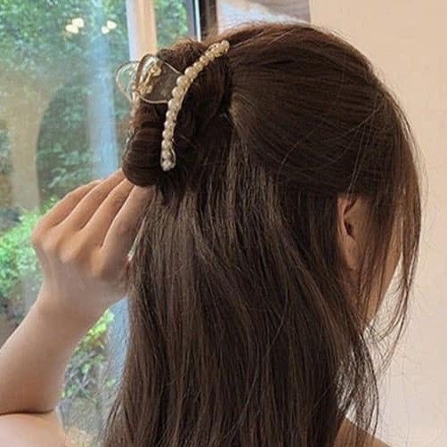 Set 7 Kẹp Tóc Ngoạm Hot Hit - Kẹp Tóc Ngọc Trai Nhân Tạo Kiểu Kẹp Ngoạm - Set 7 Ngọc Trai