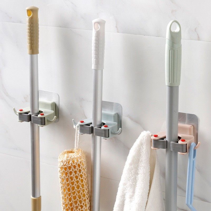 Giá Móc Treo Cán Chổi,Treo Ô Dán Cường Lực - Móc Treo Cán Chổi