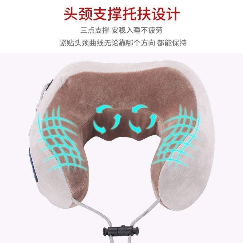 Gối Massage Hồng Ngoại Chữ U Cao Cấp Phong Cách Hàn Quốc - Sạc Điện & Nhiều Chế Độ - Gối Massage