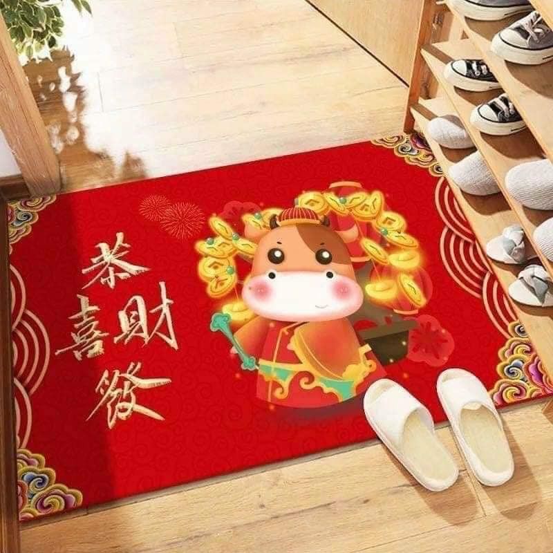 Thảm Chân CHÚC MỪNG NĂM MỚI Phong Cách Tết TÂN SỬU 2021 - GIAO MẪU NGẪU NHIÊN - Mẫu Ngẫu Nhiên