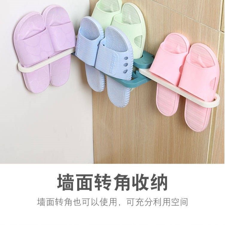 Kệ Dán Tường Cài Dép Thông Minh 3 ĐÔI - Gấp Gọn - Siêu Chắc Tiện Dụng - Kệ Gài Dép