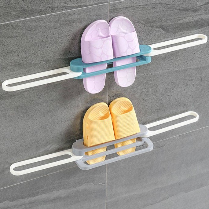 Kệ Dán Tường Cài Dép Thông Minh 3 ĐÔI - Gấp Gọn - Siêu Chắc Tiện Dụng - Kệ Gài Dép