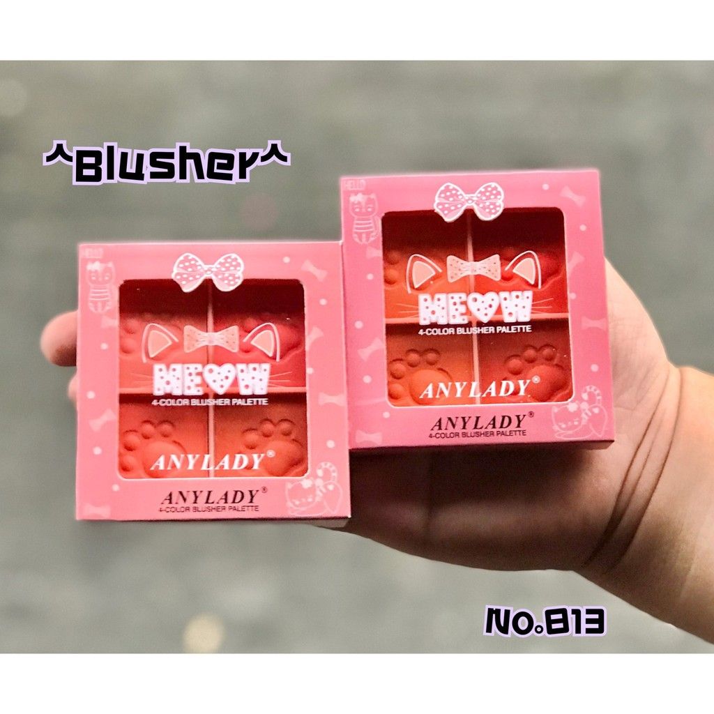 PHẤN MÁ 4 Ô MEOW ANYLADY MÃ NO:813 - Phấn Má MEOW NO:813