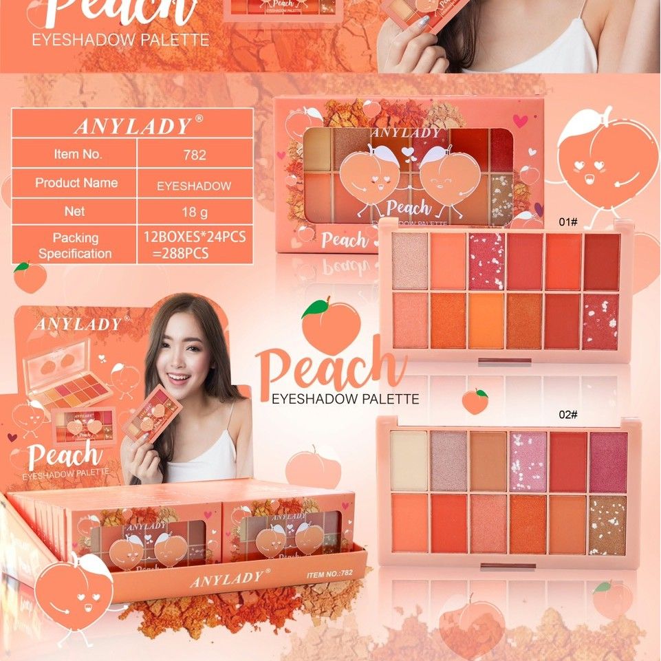 PHẤN MẮT 12 Ô QUẢ ĐÀO ANYLADY MÃ NO:782 - 12 ô quả Đào NO782