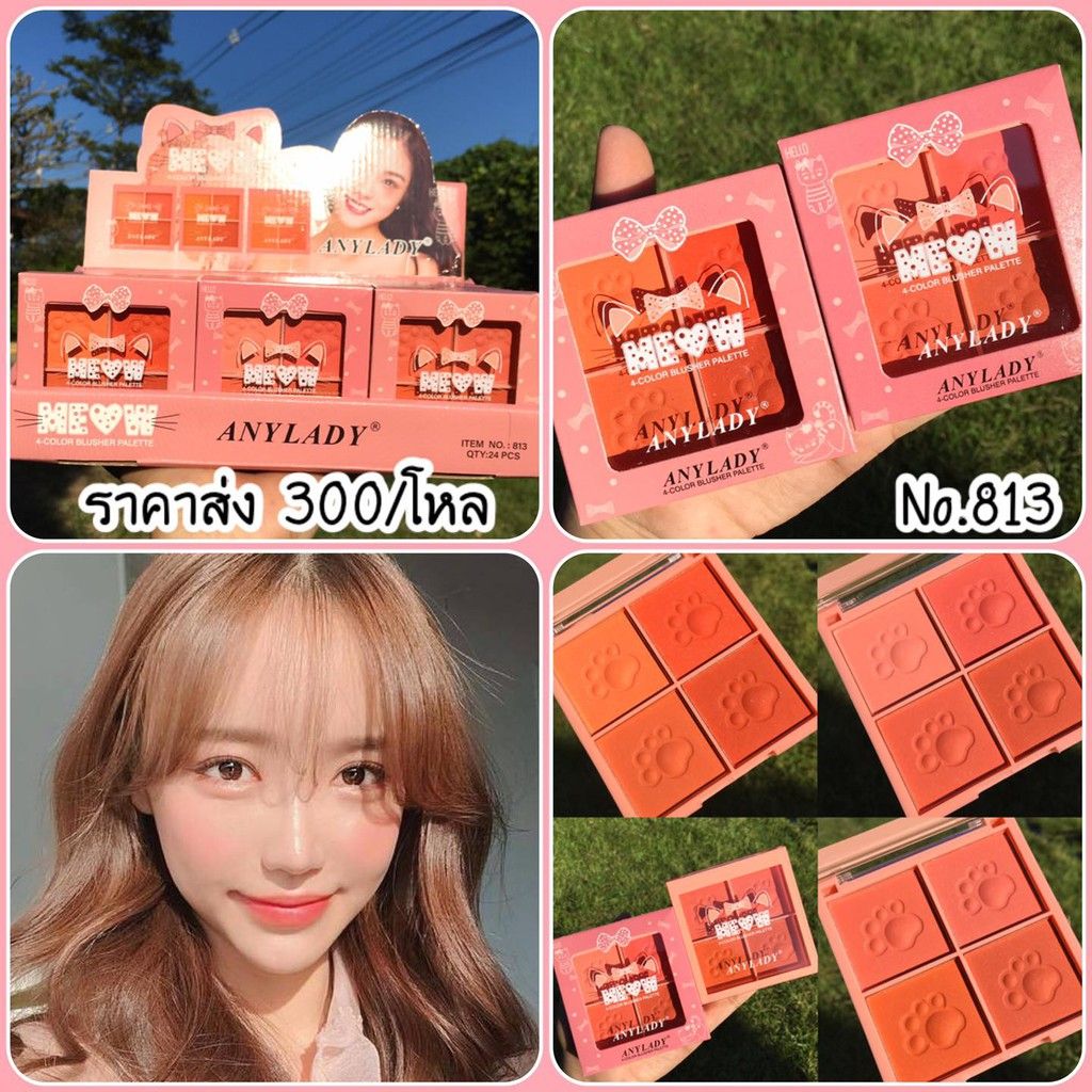 PHẤN MÁ 4 Ô MEOW ANYLADY MÃ NO:813 - Phấn Má MEOW NO:813