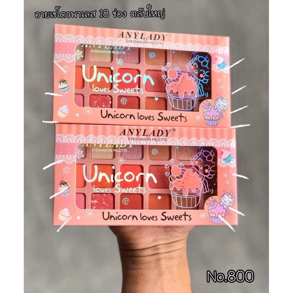 PHẤN MẮT 18 Ô ANYLADY UNICORN LOVES SWEETS MÃ NO:800 - 18 Ô NO:800