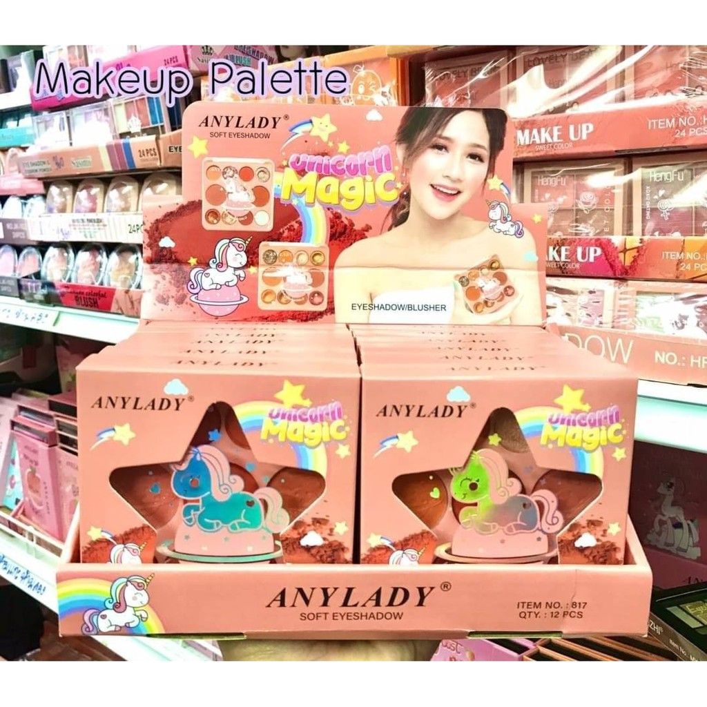 PHẤN MẮT KÈM PHẤN TẠO KHỐI 11 Ô UNICORN MAGIC ANYLADY MÃ NO:817 - MẮT & TẠO KHỐI NO817
