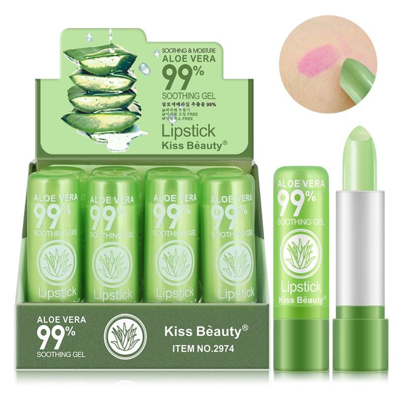 Son Dưỡng Nha Đam KissBeauty Màu Tự Nhiên Lâu Trôi MÃ NO.2974 - Son Nha Đam