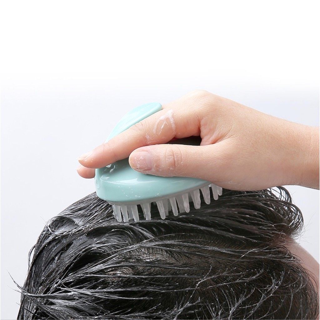Lược Gội Đầu Massage Gai Silicon Siêu Hot NHỰA TRONG  - Lược Gội Đầu