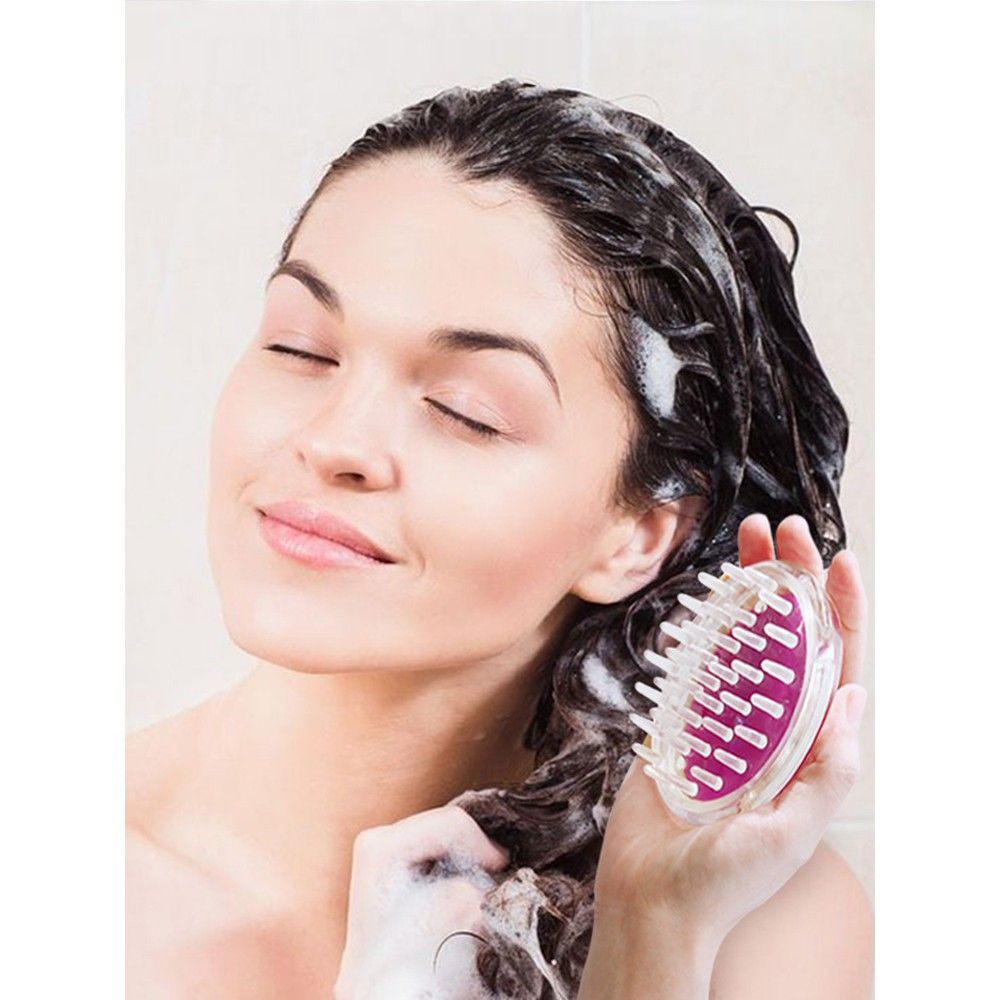 Lược Gội Đầu Massage Gai Silicon Siêu Hot NHỰA TRONG  - Lược Gội Đầu