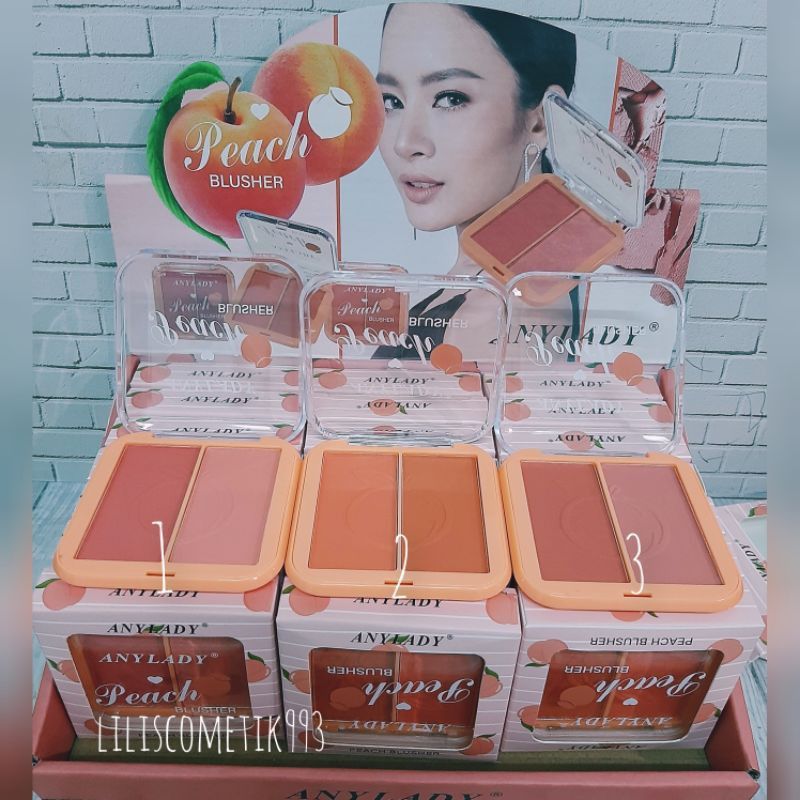 Phấn Má Hồng 2 Ô ANYLADY PEACH BLUSHER NO.755 - Trộn Mã