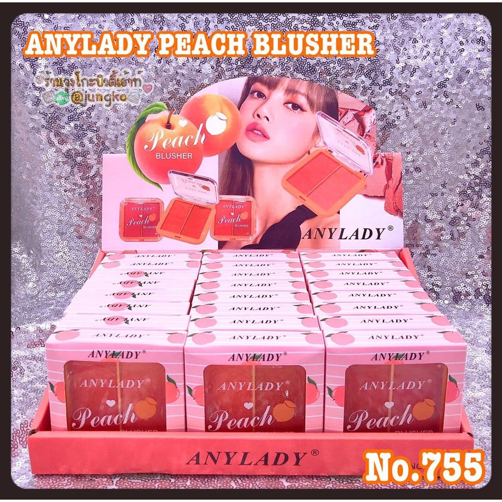 Phấn Má Hồng 2 Ô ANYLADY PEACH BLUSHER NO.755 - Trộn Mã