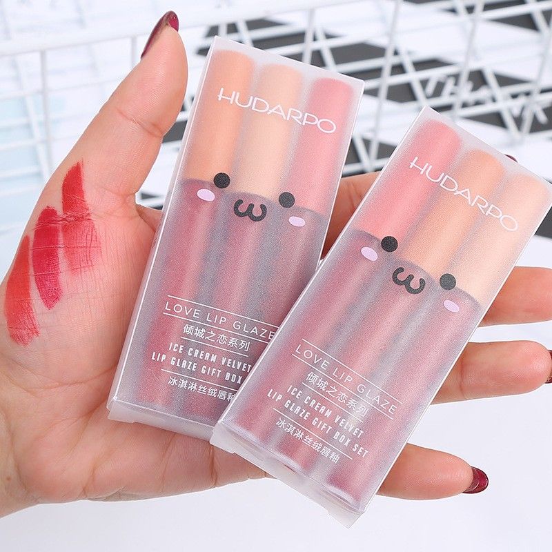 Set 3 Son Kem Lì HUDAPRO Siêu Xinh Chất Mềm Và Mịn Môi Cao Cấp - SET 3 SON HUDAPRO