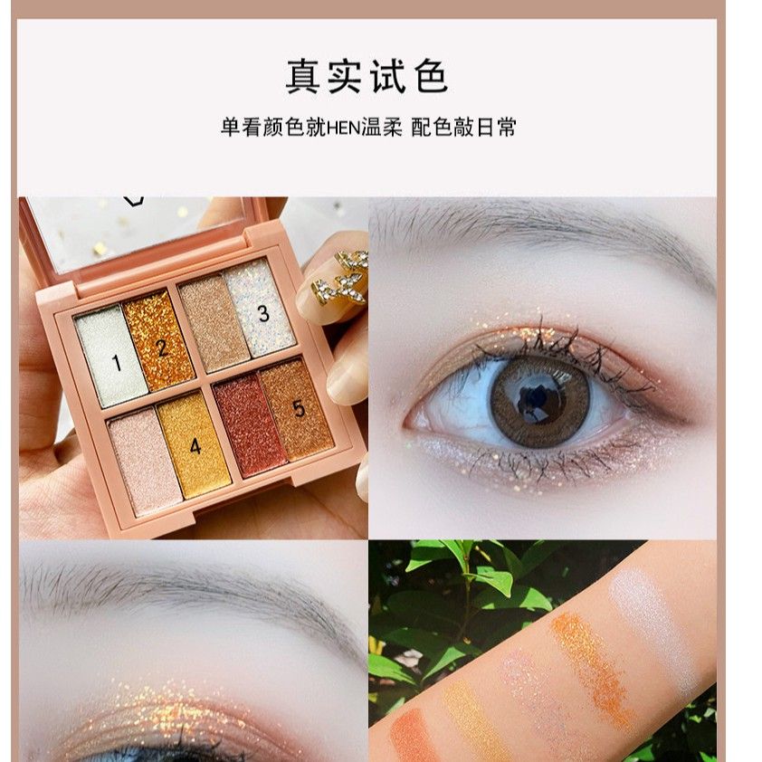Phấn Mắt Vongee Beauty 8 Màu Lì Và Ánh Ngọc Trai Kết Hợp Trang Điểm Kháng Nước - 8 ô vongee beauty