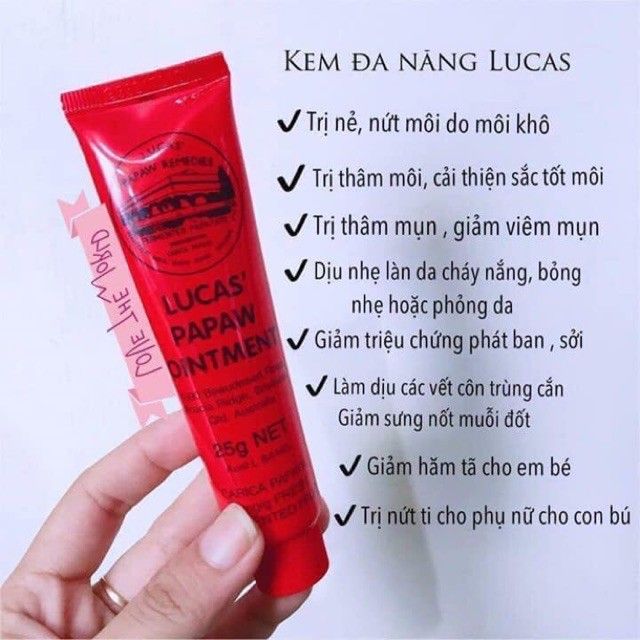 Kem Đa Năng Lucas Papaw Ointment - Kem Lucas Tuýp Đỏ