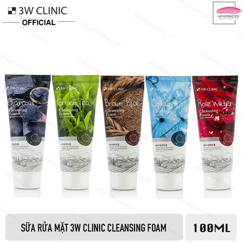 Sữa Rửa Mặt 3W CLINIC 100ml Hàn Quốc - Hoa Hồng Rose