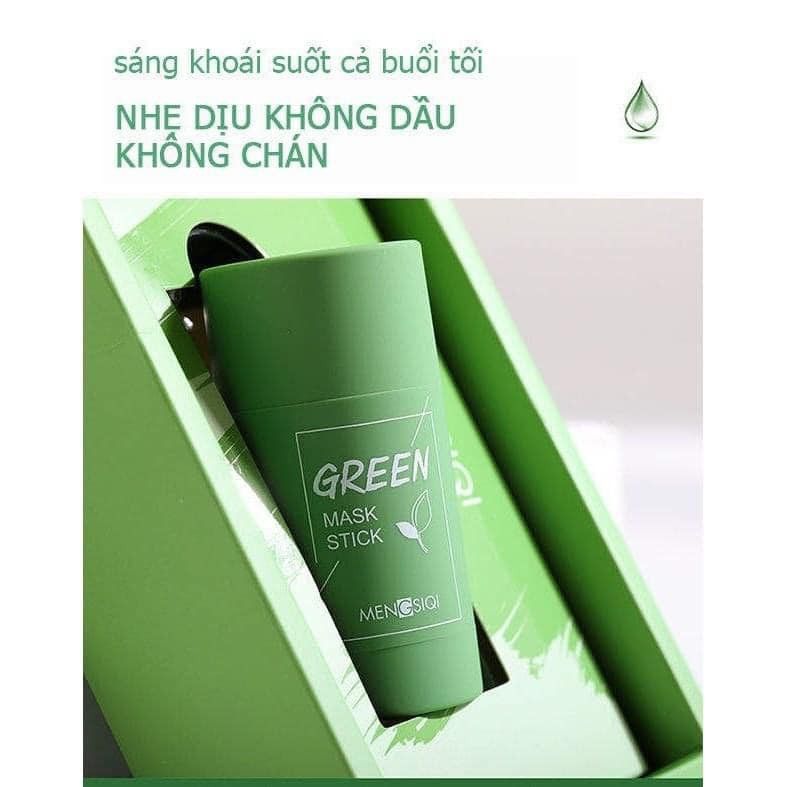 Mặt Nạ Trà Xanh & Cà Tím Dạng Thỏi Lăn lifusha MENGSIQUI MASK STICK - Trà Xanh GREEN