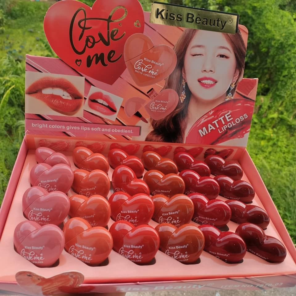 Son Kem Lì Hình Trái Tim KissBeauty Love Me Mã 7870-03 - Giao Trộn Mã Màu - SON TRÁI TIM KISSBEA