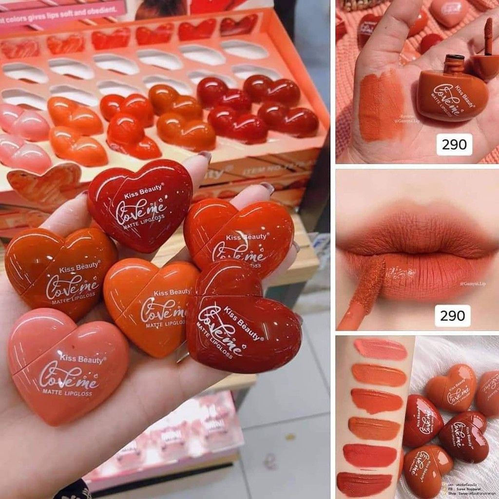 Son Kem Lì Hình Trái Tim KissBeauty Love Me Mã 7870-03 - Giao Trộn Mã Màu - SON TRÁI TIM KISSBEA